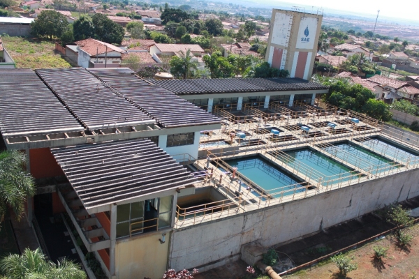 Vista aérea da Estação de Tratamento de Água da SAE